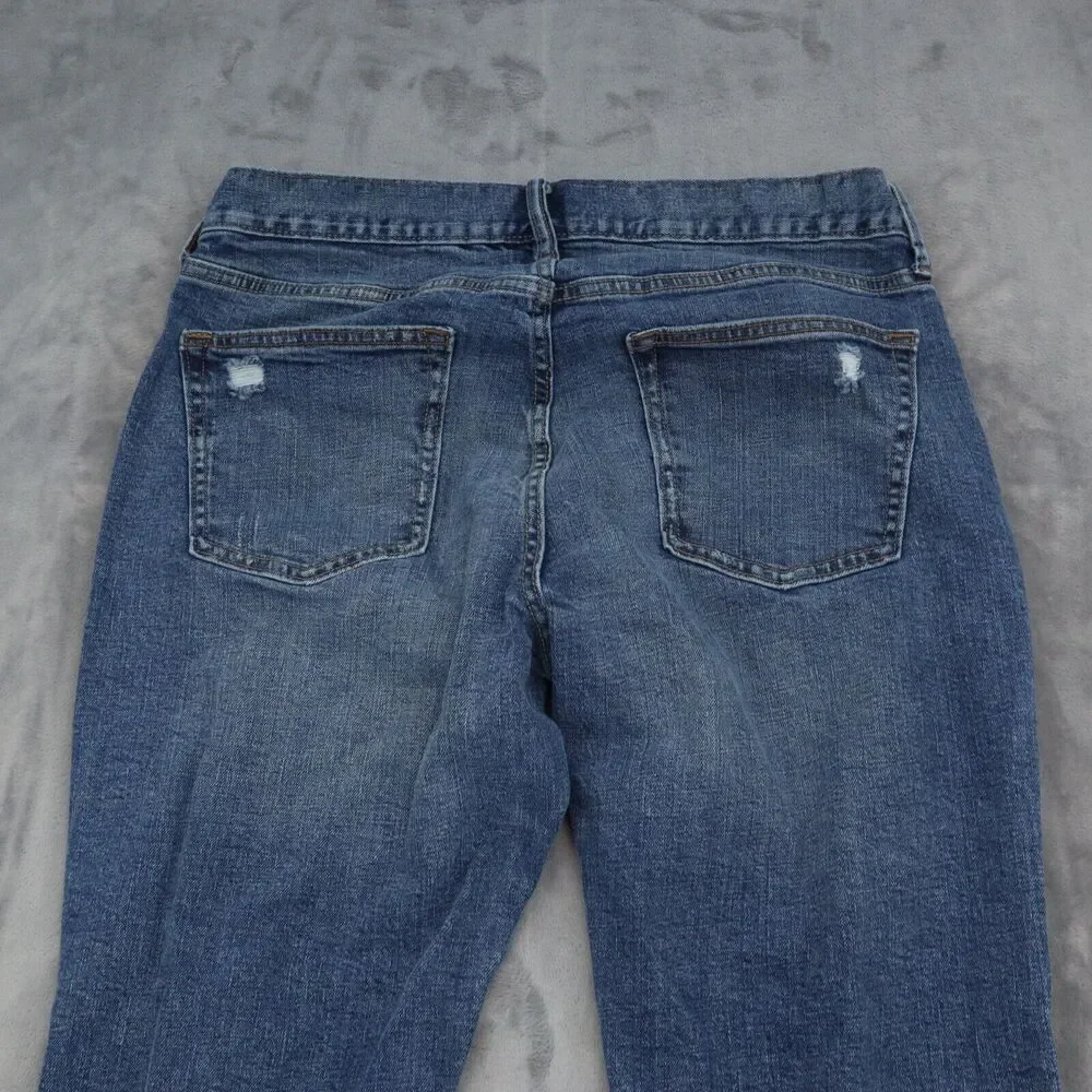 Old Navy Pants Mens 34 Blue Mid Rise 5 Pocket Design Flat Front Distressed Jeans